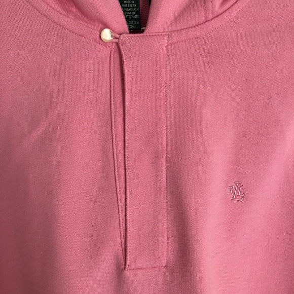 Lauren Ralph Lauren Pink 1/4 Sleeve Hoodie - Picture 2 of 5